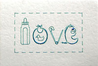 Baby Love Stitched Card