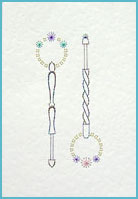 Lace Bobbins Stitched Card