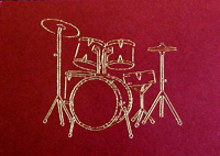 Set of Drums Stitched Card