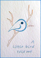 Gossip Bird Stitched Card