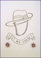 "Lest We Forget" Stitched Card