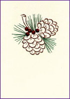 Pine Cones Stitched Card