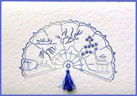 Willow Pattern Fan Stitched Card