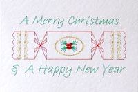 Xmas Cracker Stitched Card