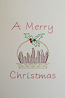 Xmas Pudding Stitched Card