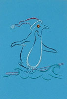 Xmas Penguin Stitched Card